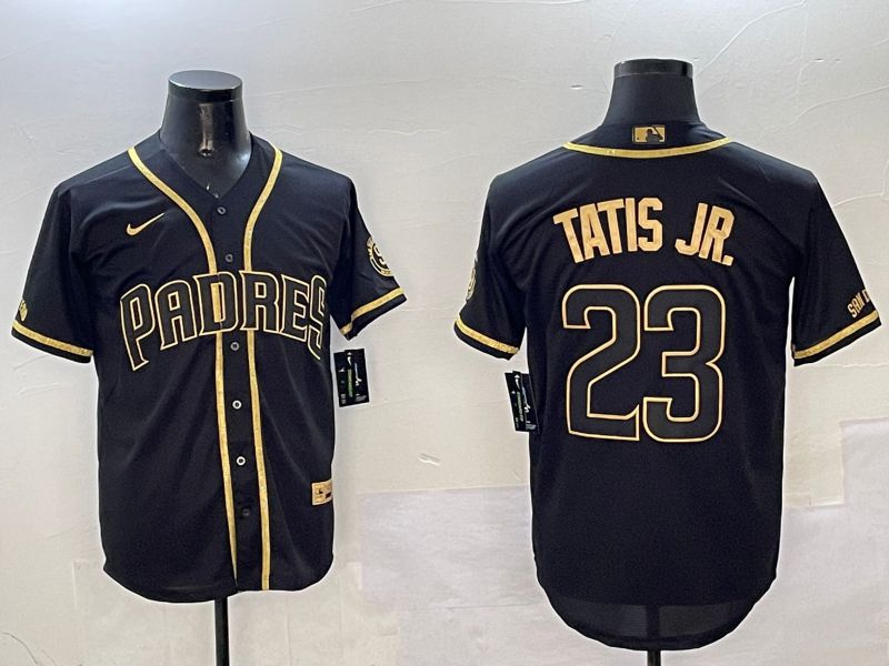 Men San Diego Padres #23 Tatis jr Black Gold Game 2025 Nike MLB Jersey style 10